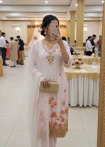 Elegant Pastel Floral Kurti Set