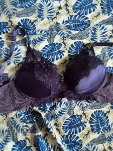 Elegant Purple Lace Bra