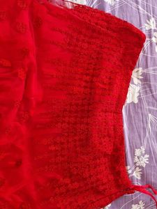 Red Crop Top Lehenga