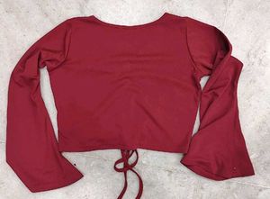 Chic Ruched Long-Sleeve Crop Top