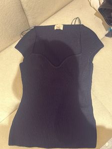 Ribbed Sweetheart Neck Top