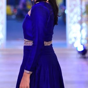 Royal Blue Embroidered Anarkali Gown