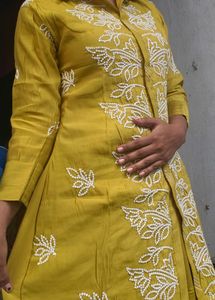 Embroidered Yellow Kurta set (coord se
