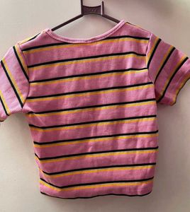 Striped Pink Crop Top