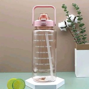 Large Water Bottle with Straw