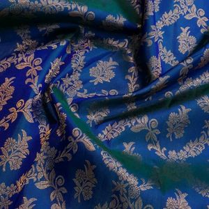 Stunning Royal Blue &amp; Gold Silk Saree