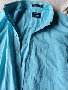 Nautica Men's Blue Button-Down Shirt