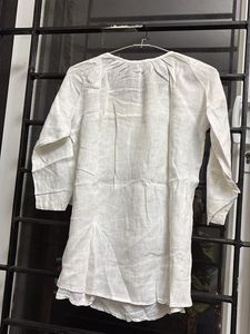 Linen White Tunic Top