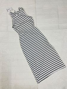 Striped Sleeveless Midi Dress