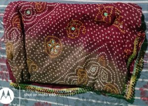 bandhni print 3.5 meter flair lehnga with 3 merter