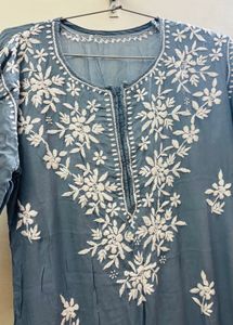 Chikankari Grey Kurta
