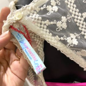Bershka Embroidery Net Top