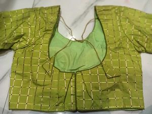 NEW Green Checked Saree Blouse