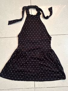 Black Polka Dot Halter Dress