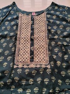 Embroidered Teal Kurta Set Green 💚