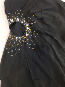 Black Embellished Strapless Dress