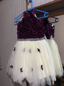 Purple Flower Girl Dress