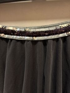 Chic Grey Skirt with Embellished Waistband