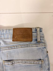 Zara Blur Ripped Denim Bootcut Jeans
