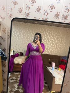 Elegant Purple Embellished Gown🎀🦋🌻