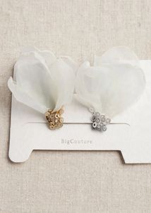 Elegant White Petal hair clips with Sequins