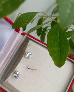American Diamond Square Stud Earrings AD