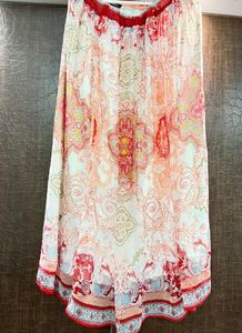 ✅Off-White &amp; Pink Fusion Floral Maxi Skirt For Women 🌸🥰
