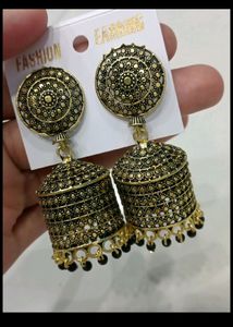🥰Big size Golden polish jhumka Earring for women