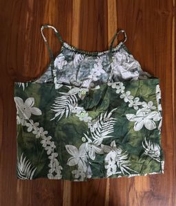 Green Floral Print Camisole Top