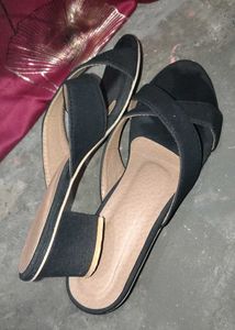 Stylish Black Flat Sandals buy now branded product