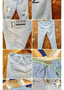 Light Blue Zipper Pocket Pants