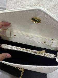 Ysl White Chevron Chain Bag