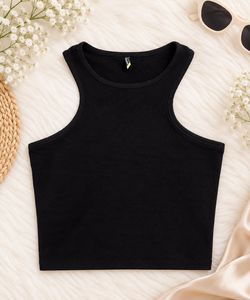 Sleek Black Racerback Tank Top