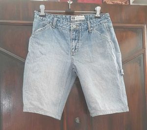 Denim Bermuda Shorts low rise