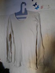 Men's Cream Long Sleeve Thermal Top