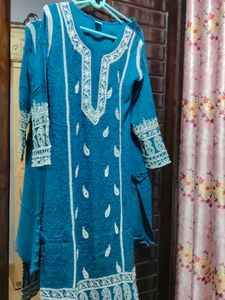 navy blue kurta and pant set