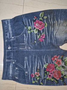 Hand-Painted flowerJeggings