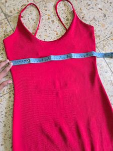 Vibrant Red Bodycon Midi Dress