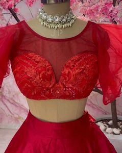 Red Embellished Lehenga Choli Set