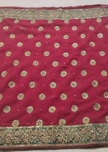 Orange Sequined Lehenga Choli Set