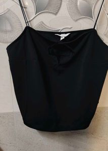 Black Cami Top with Bow Detail H&amp;M
