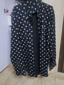 Men's Black Printed Shirt 3xl