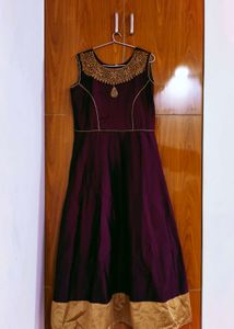 Embroidered Purple festive gown
