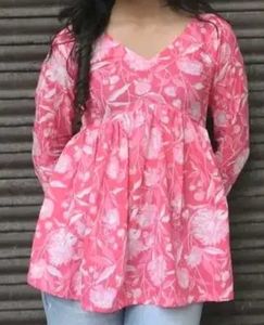 💕Pink Floral Print Kurti 💞