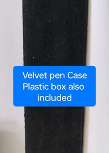Elegant Black and Gold Pen with Velvet Sleeve