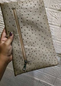 Stylish Ostrich Embossed Clutch Bag