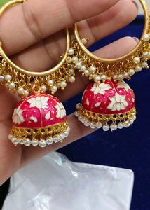 Elegant Meenakari Jhumka Earrings