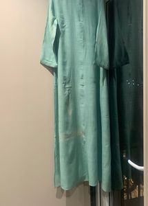 Lovely Sea Green Embroidery Dress