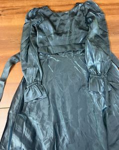 steel blue full length gown like new