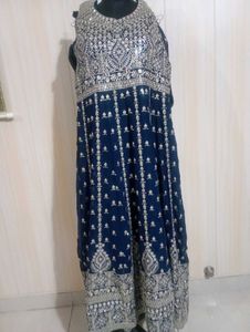 Navy Blue Embroidered Ethnic Gown